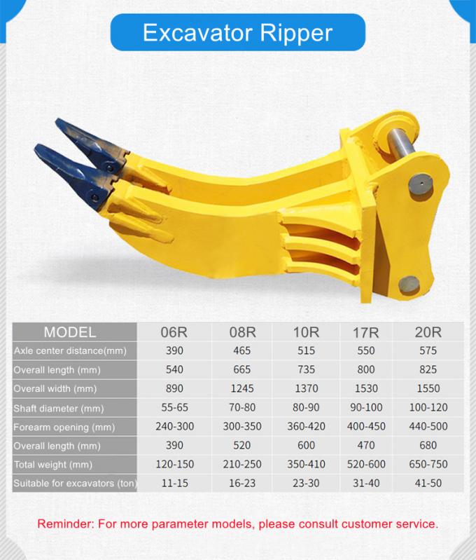 Small / Large Excavator Ripper Attachment Single / Double Hook Tooth Ripper