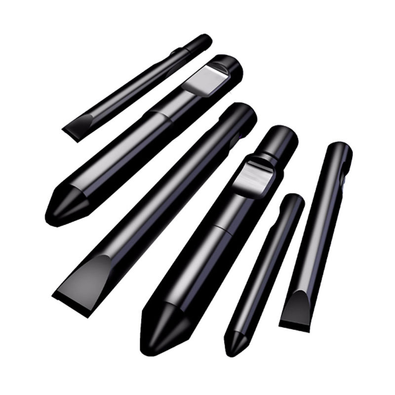 Excavator Parts Hydraulic Rock Hammer Breaker Blunt Chisel 68mm Hydraulic Breaker Chisels Tool Of Wedge Type 135mm 140mm