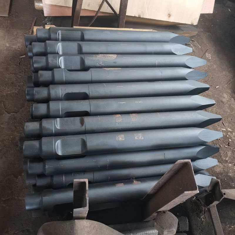 Excavator Parts Hydraulic Rock Hammer Breaker Blunt Chisel 68mm Hydraulic Breaker Chisels Tool Of Wedge Type 135mm 140mm