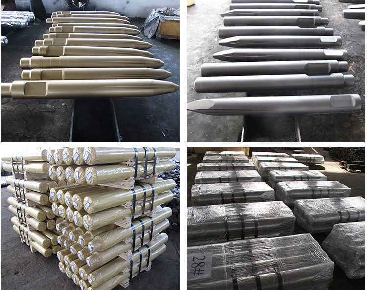 Excavator Parts Hydraulic Rock Hammer Breaker Blunt Chisel 68mm Hydraulic Breaker Chisels Tool Of Wedge Type 135mm 140mm