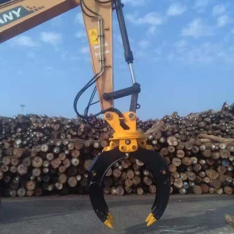 customizable Double cylinder 360 rotary hydraulic grapple telescopic arm clamp wood grab bucket for excavator