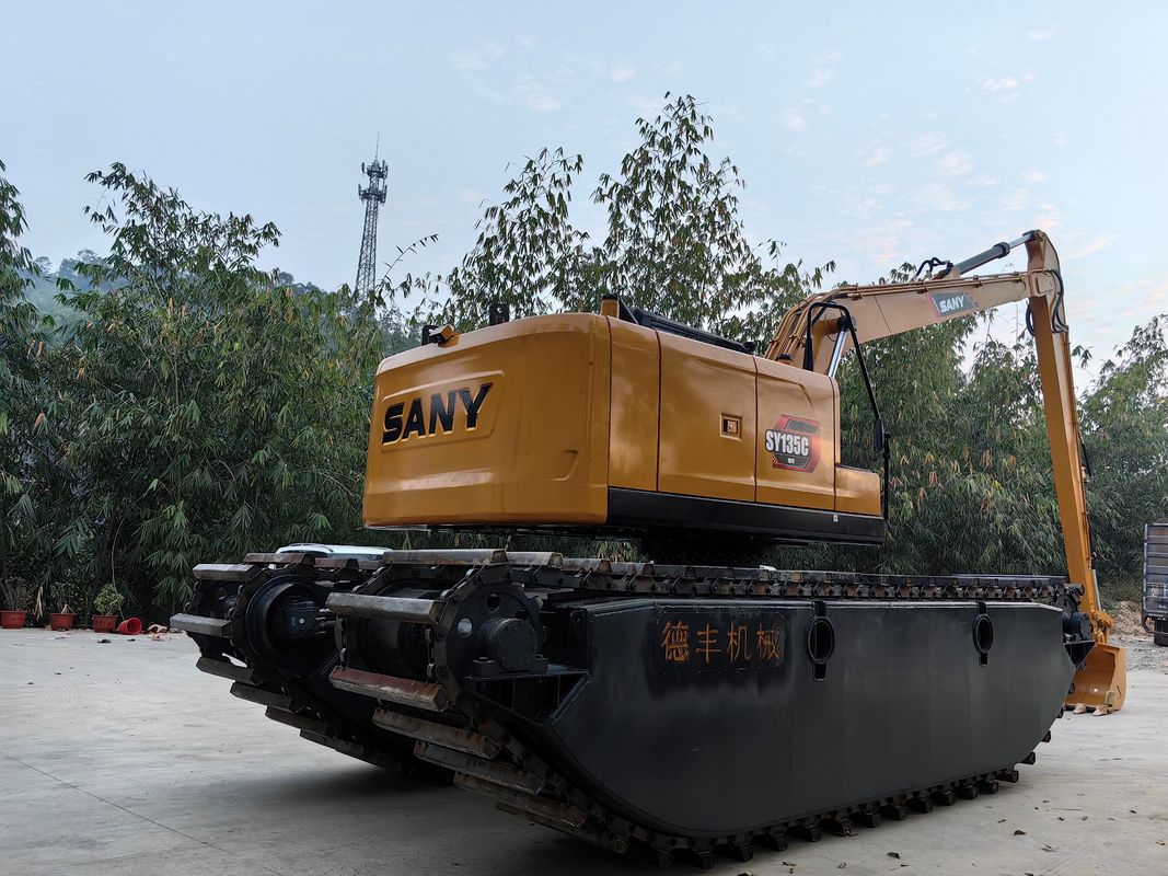 Cuctomized Amphibious Swamp Buggy Excavator Floating Pontoon Q355b Customized For excavator Sy135