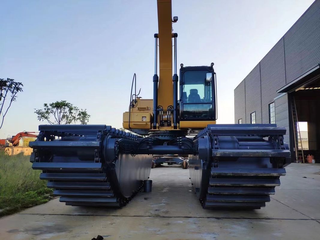 Cuctomized Amphibious Swamp Buggy Excavator Floating Pontoon Q355b Customized For excavator Sy135
