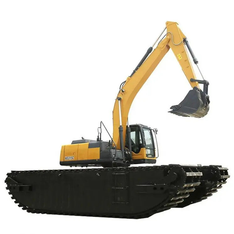 customized Swamp Buggy  With Pontoons Floating Amphibious Pontoon used for 7 - 50 Ton Excavator
