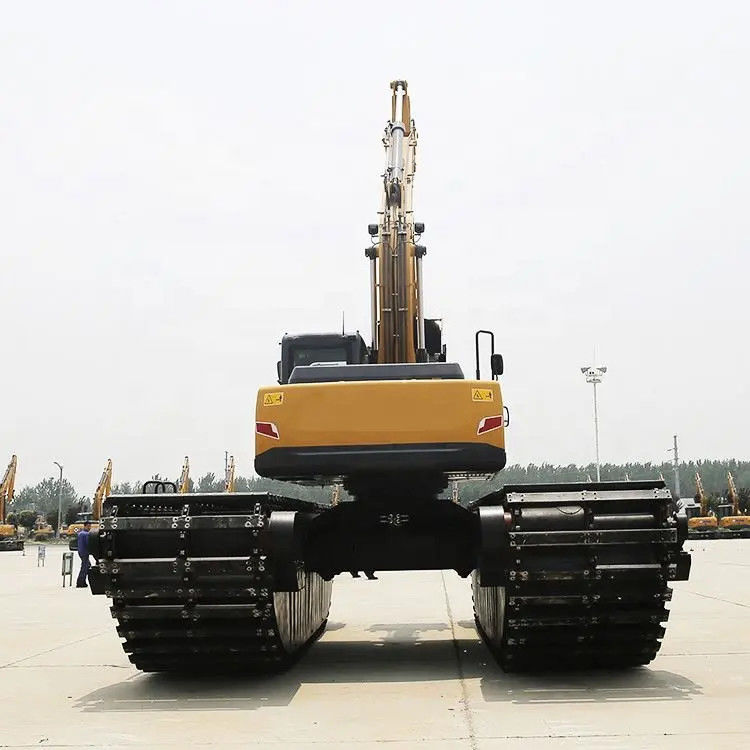customized Swamp Buggy  With Pontoons Floating Amphibious Pontoon used for 7 - 50 Ton Excavator