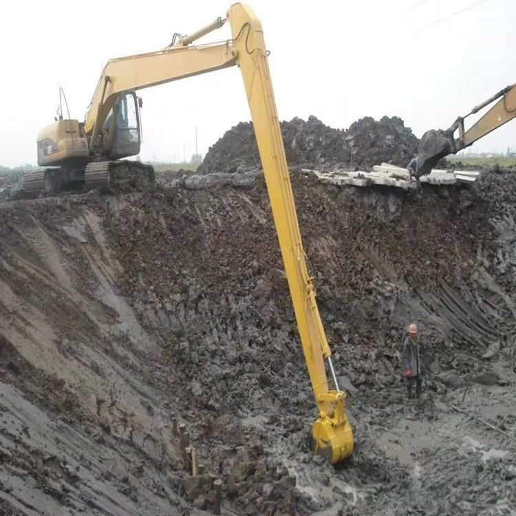 Customized Three-Section Boom Demolition Arm Extension  Boom T Telescopic Long Reach Arm Bucket Used For Excavator