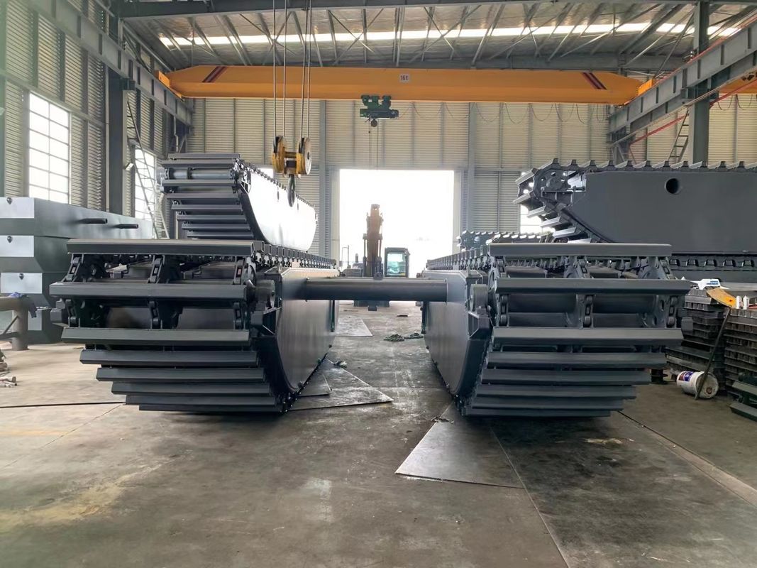 Cuctomized Amphibious Swamp Buggy Excavator Floating Pontoon Q355b Customized For excavator Sy135