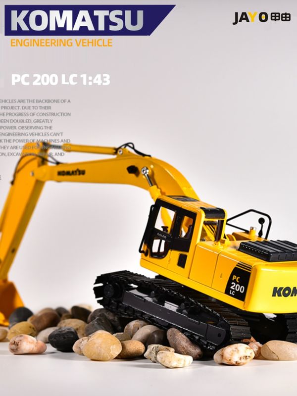 Komatsu PC200 Excavator 1/43 Scale Diecast Metal Model Collectible Opening Doors