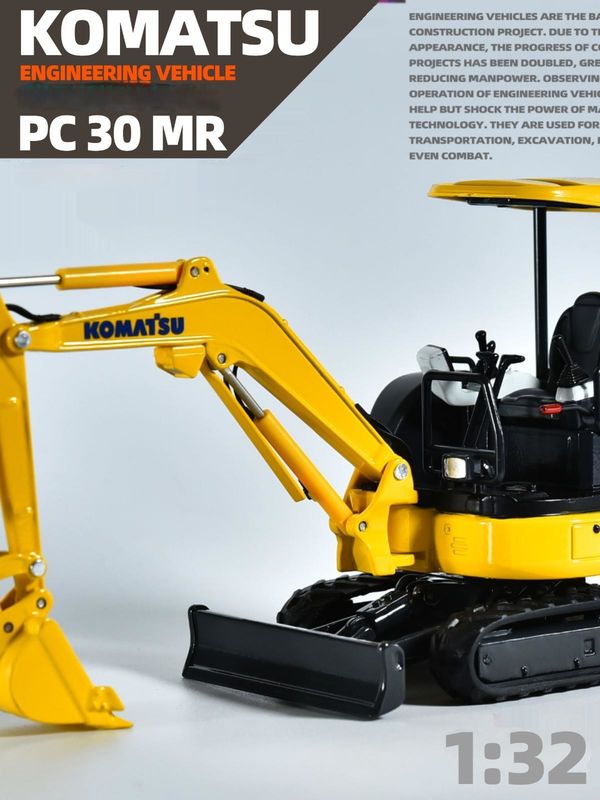 Komatsu PC30MR Mini Excavator 1/32 Scale Die-Cast Metal Model Collectible Toy