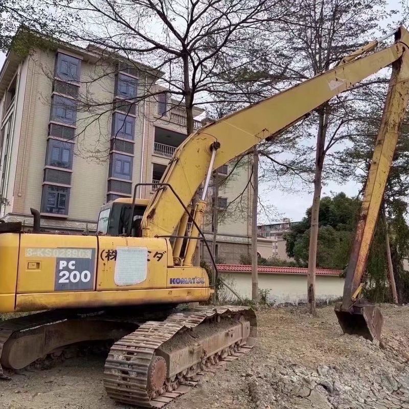 Powerful Used Komatsu PC200-7 Excavator With 18m Long Reach Arm For Heavy Construction