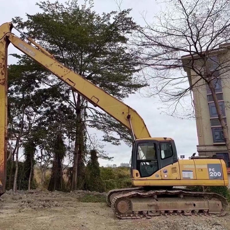 Powerful Used Komatsu PC200-7 Excavator With 18m Long Reach Arm For Heavy Construction