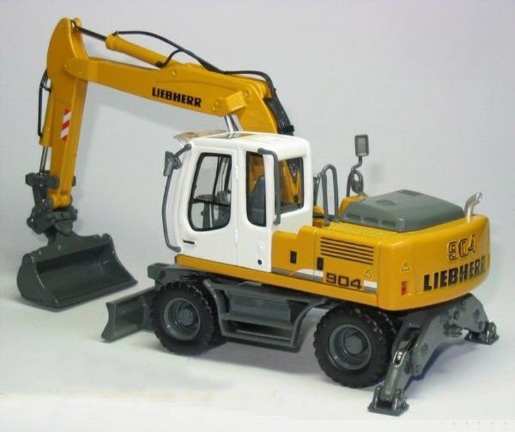 1/50 Liebherr A904C Wheeled Excavator Model Die Cast Metal Collectible With Grab Bucket 58004