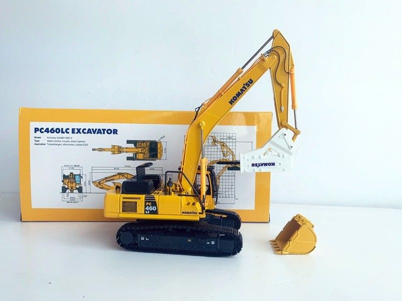 Komatsu PC460LC-8 1/50 Diecast Alloy Excavator Model with Hydraulic Breaker Collectible