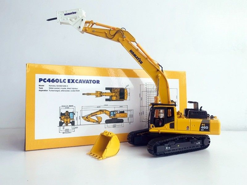 Komatsu PC460LC-8 1/50 Diecast Alloy Excavator Model with Hydraulic Breaker Collectible