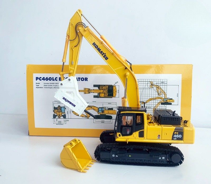 Komatsu PC460LC-8 1/50 Diecast Alloy Excavator Model with Hydraulic Breaker Collectible