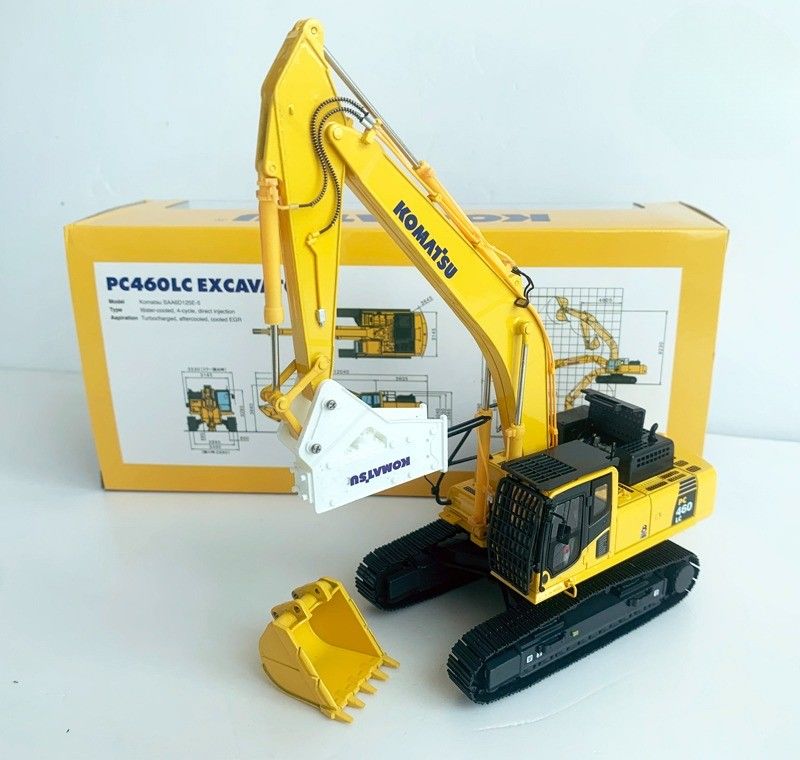 Komatsu PC460LC-8 1/50 Diecast Alloy Excavator Model with Hydraulic Breaker Collectible