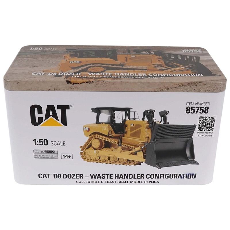 Heavy Duty D8 Dozer Bulldozer with Scraper Attachment 1:50 Scale Diecast Alloy Model 85758