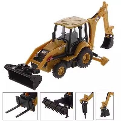 1:64 Scale Diecast Masters Heavy Equipment Backhoe Loader Alloy Construction Vehicle Model 85765