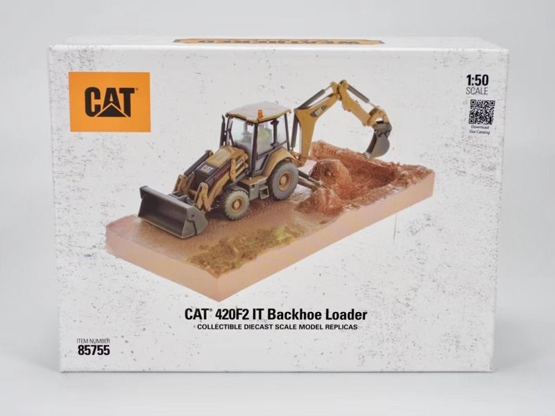 Diecast Masters 420F2IT Skid Steer Loader Backhoe Mud Paint Finish Model DM Limited 85755 1/50