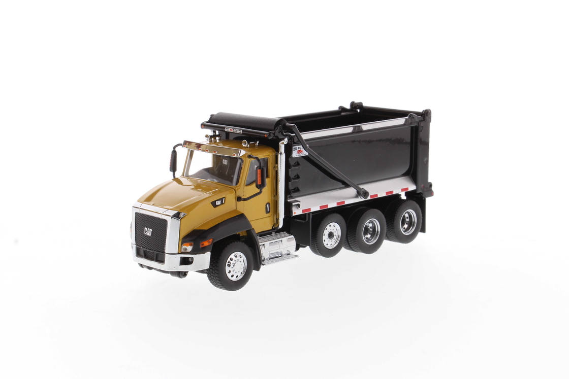 DM 1:50 Cat CT660 Day Cab Automated Dump Truck Yellow Alloy Model 85668