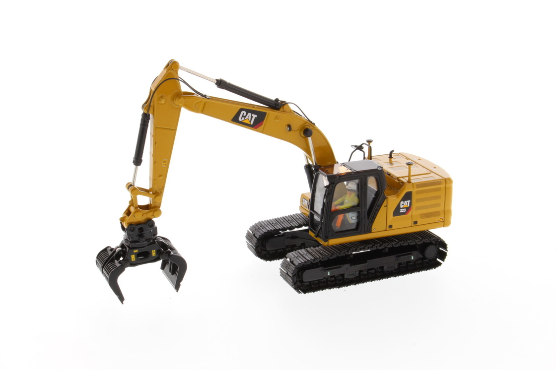 DM 1:50 CAT 323 With Work Tools Die-cast Excavator Engineering Vehicle Model 85657