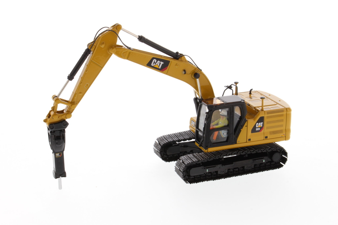 DM 1:50 CAT 323 With Work Tools Die-cast Excavator Engineering Vehicle Model 85657