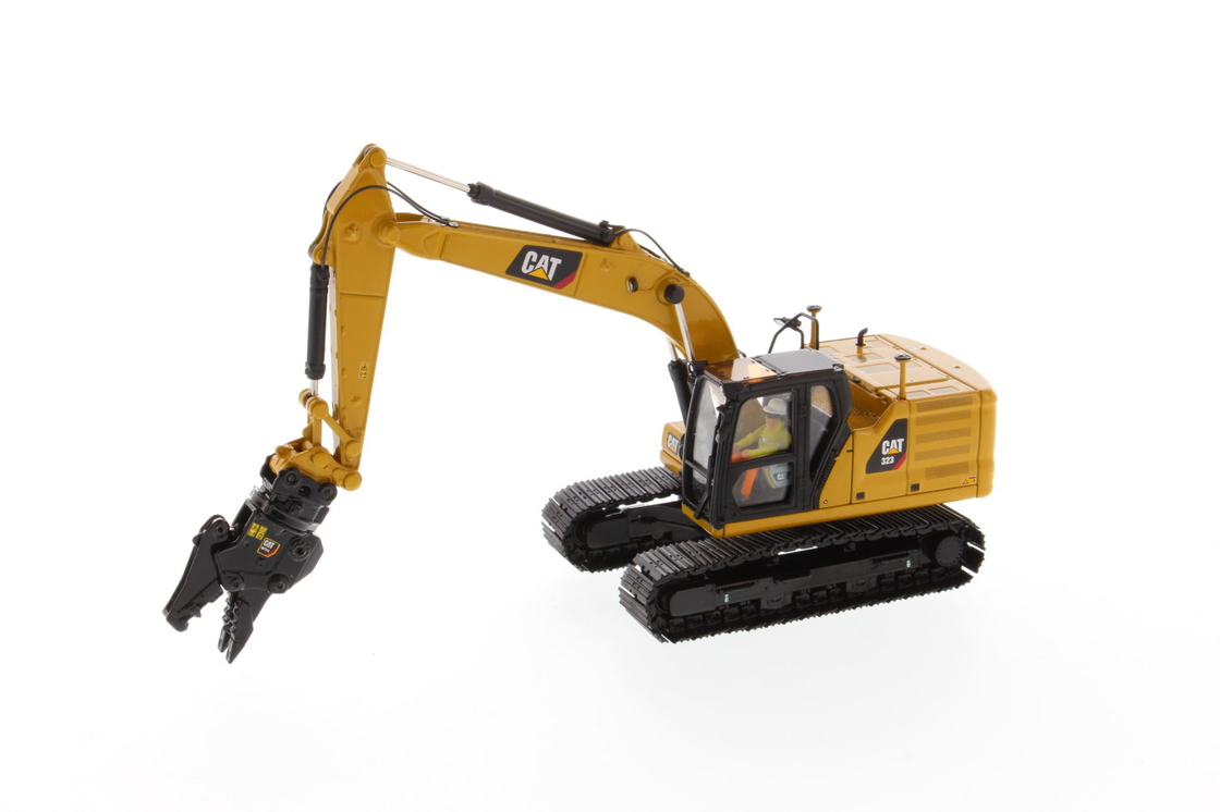 DM 1:50 CAT 323 With Work Tools Die-cast Excavator Engineering Vehicle Model 85657