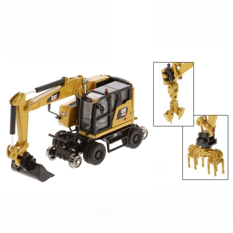 DM M323F Hydraulic Wheel Excavator Diecast Engineering Model 85656 1:87 with 2 Tools