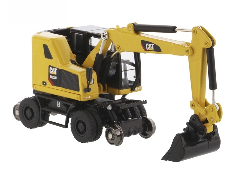 DM M323F Hydraulic Wheel Excavator Diecast Engineering Model 85656 1:87 with 2 Tools