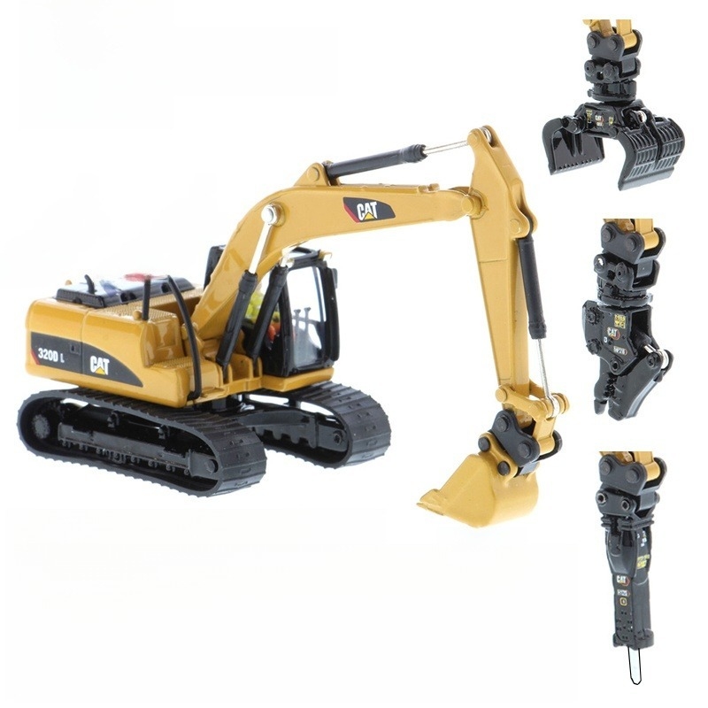 DM85652 Cat 320D L Hydraulic Excavator Attachment Model 1:87 Scale Diecast Toy