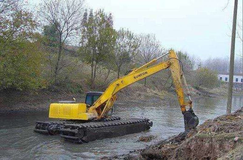 Customization Amphibious Excavator Pontoon Undercarriage Swamp Crawler Floating Platform for Excavators Supplier