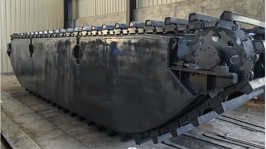 Custom 10-45 Ton Excavator Amphibious Undercarriage Floating Pontoon Track Chassis for Wetland Dredging Projects