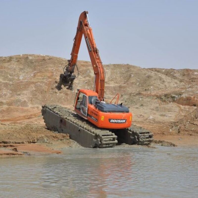 Custom 10-45 Ton Excavator Amphibious Undercarriage Floating Pontoon Track Chassis for Wetland Dredging Projects