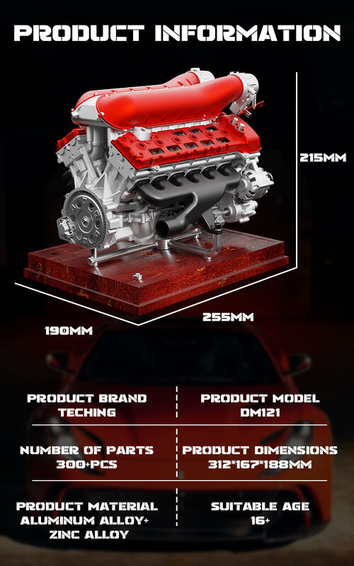 V12 Twelve Cylinder Engine Model, All Metal Assembled And Assembled, Can Start Mini Engine Toy